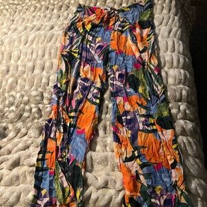 Kona Sol Multicolor Abstract Floral Pants